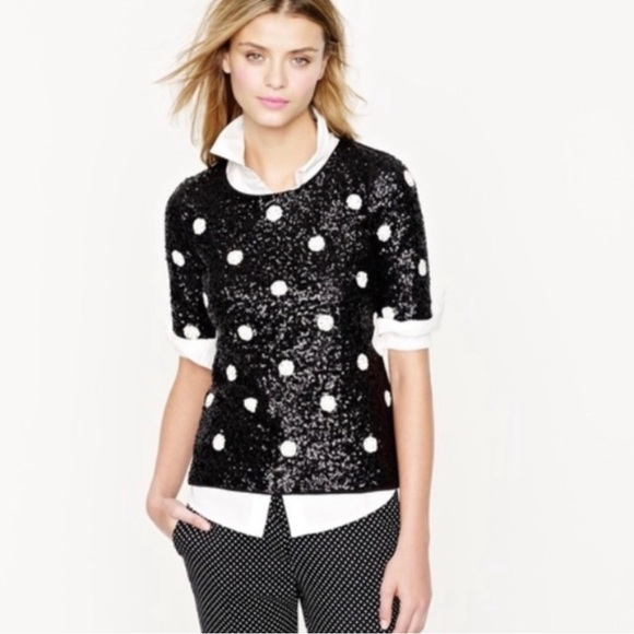 J. Crew Sequin Polka Dot Top - Picture 5 of 11